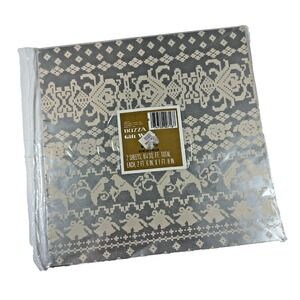 VTG Wedding Wrapping Paper Sheet Gibson Greeting 2 Sheets Unopened Silver Cream